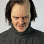 A hyper-realistic silicone statue of Jack Nicholson as Jack Torrance from The Shining.