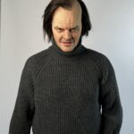 A hyper-realistic silicone statue of Jack Nicholson as Jack Torrance from The Shining.