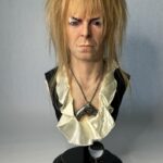 A silicone statue of David Bowie as Jareth from Labyrinth.