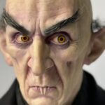 A hyper-realistic bust of Count Orlok from Nosferatu.
